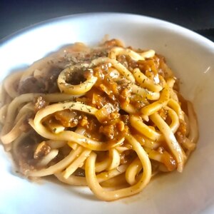 ミートソースうどん